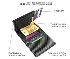 Carteira Antifurto Slim RFID + Brinde